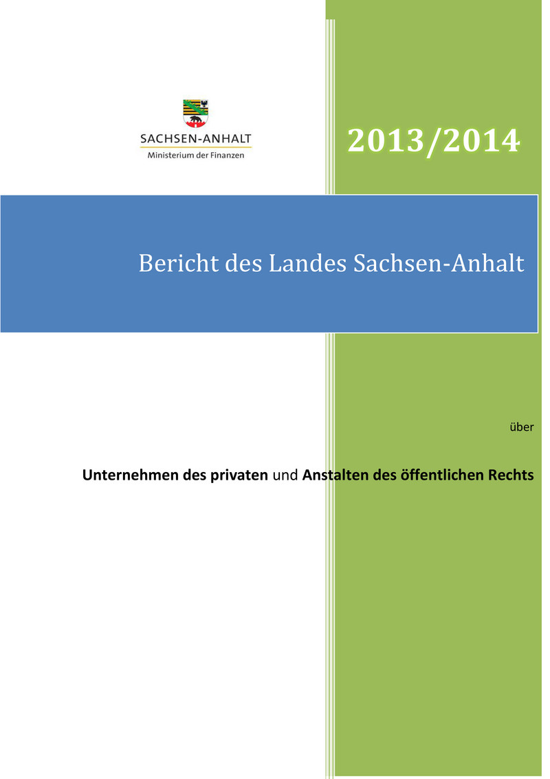 Beteiligungsbericht des Landes Sachsen-Anhalt 2013/2014